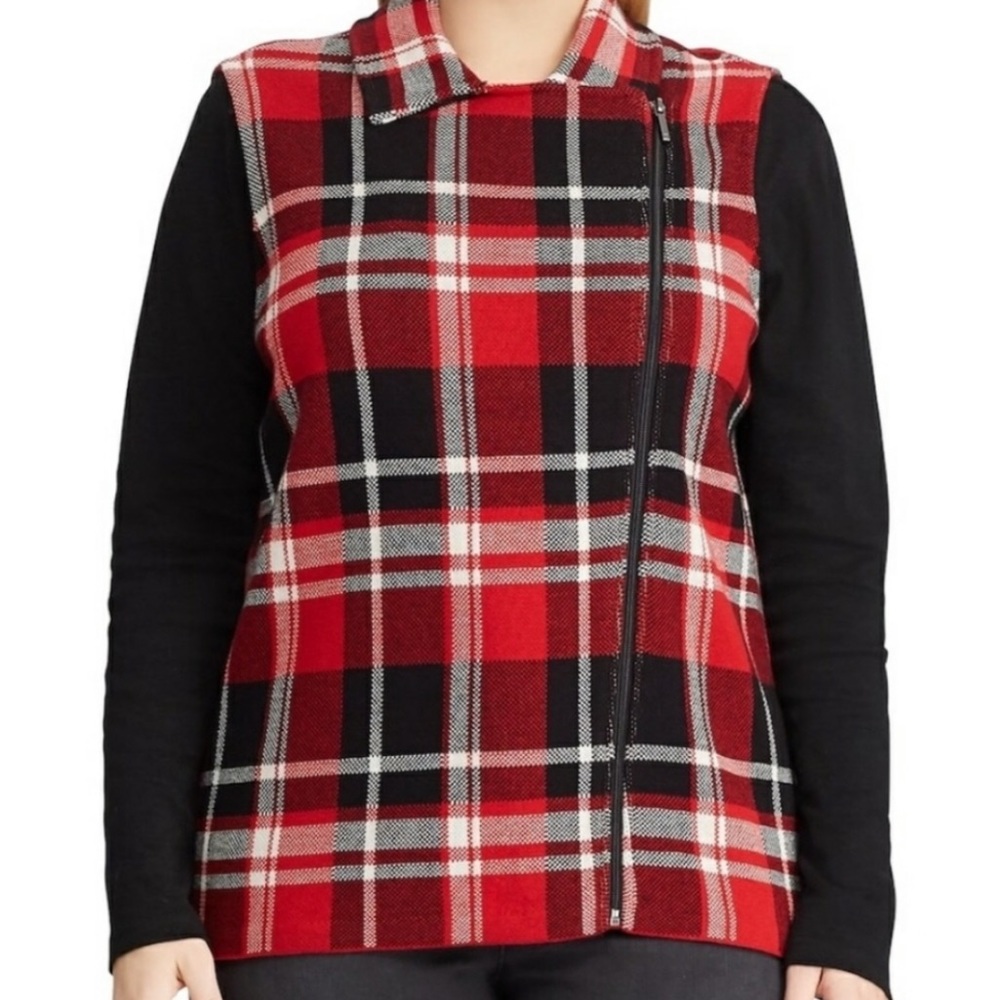 Chaps Petite XL Buffalo Plaid Vest- New w/out tags
